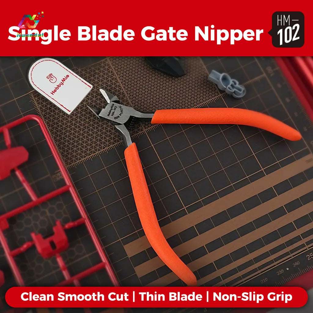 HobbyMio HM-102 Single Blade Gate Nipper High Hardness Steel Sharp Thin Edge Clean Smooth Cut No Whitening for Gundam Model Kit