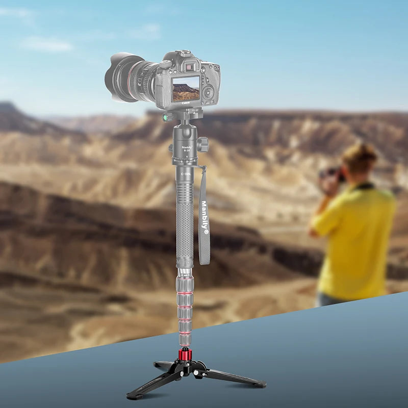 Manbily Lightweight Camera Tripod Monopod Selfie Stick Aluminum A-222 Pro For Canon Nikon DSLR Travel Max 170cm with M-2 Base