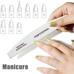 50/100Pcs Professional Wooden Nail Files 180/240 Buffer 100/180 Grey Boat Wood Sandpaper Block Gel Polisher Sanding Nail Files
