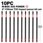 Geinxurn T25 Impact Tough Magnetic Screwdriver Bit Set, #25 Torx Head Power Bits, S2 Alloy Steel Star Bits with Storage M-Box
