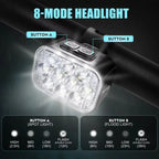 BUCKLOS USB Rechargeable Bike Light COB/LED Waterproof Headlight or Taillight 1100mAh