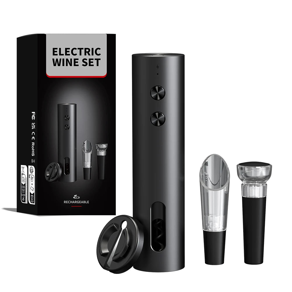 Rechargeable Electric Wine Bottle Opener Automatic Corkscrew USB Charging, 1pc/1 set