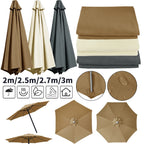 Waterproof Replacement Umbrella Cloth 2/3M Patio Parasol Cover UV-Anti Canopy Cover Replacement Parasol Cover for Balcony Garden
