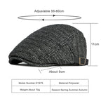 Summer Beret Hat Men Full Mesh Herringbone Cap Breathable Peaked Ivy Cap For Women Daily Wear Sunshade Cabbie Hat Visor