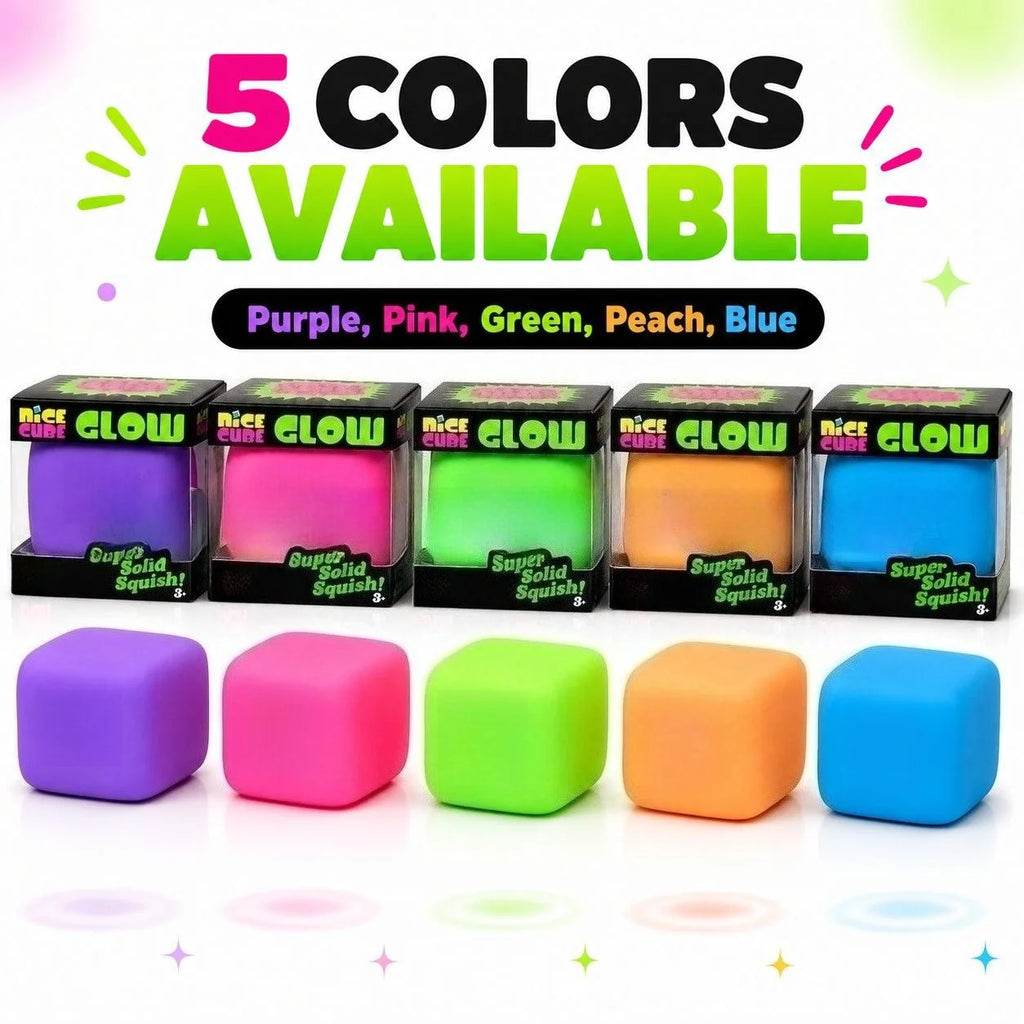 Glow Cube Maltose Ice Cube Squishy Stress Relief Fidget Toy, Slow Rebound, 1pc