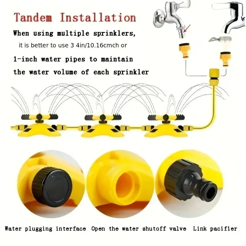 360 Degree Automatic Rotating Water pipe set Garden Lawn Sprinkler Yard Large Area Coverage Watering Irrigation Spraye