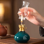 Traditional Ceramic Butter Oil Lamp - Aromatic Incense Burner and Ambient Night Light for Home Zen Decor
