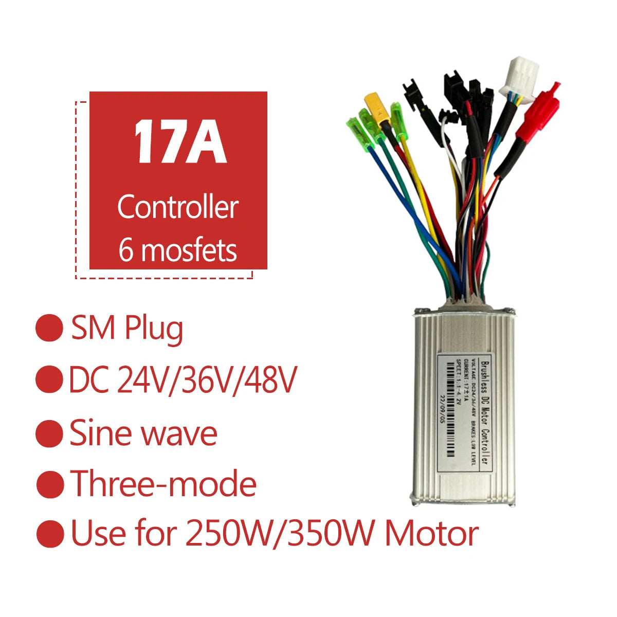 Ebike Sinawave Controller 36V/48V 17A/26A/30A with S966 NFC Display For 250W-1000W Electric Bicycle Conversion Parts E-scootor