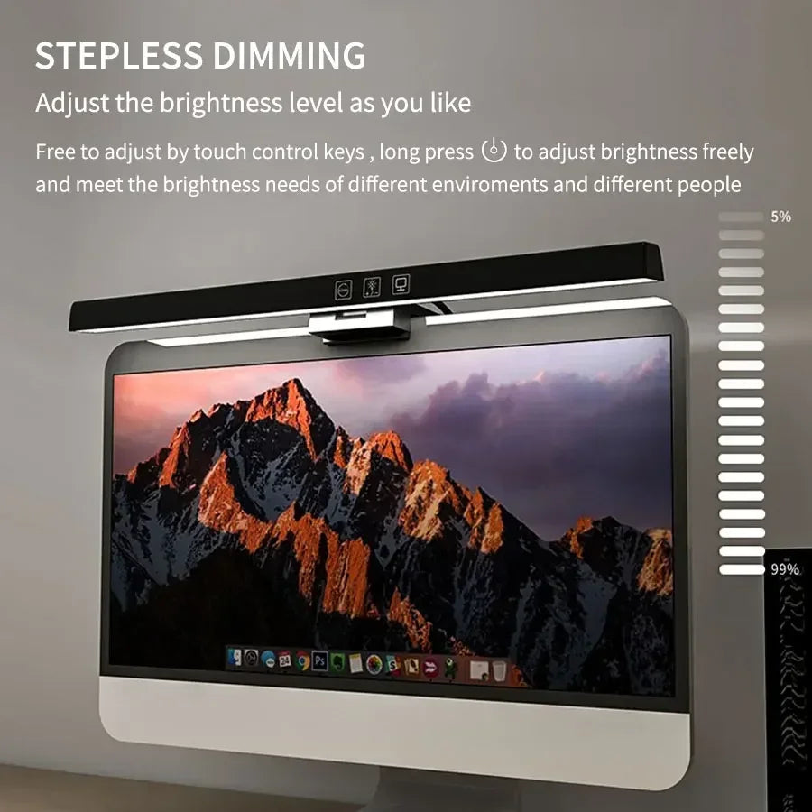 50cm LED Monitor Light Bar Screen Hanging Lamp, Dimmable Eye Care, White/Black