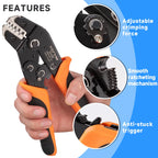 SN-68B Crimps Plug JST ,TE,XH,SM,VH,PH,Molex Terminals Ratchet Crimper Pliers For 0.08-1.5mm²(28-16 AWG) Wires Tool
