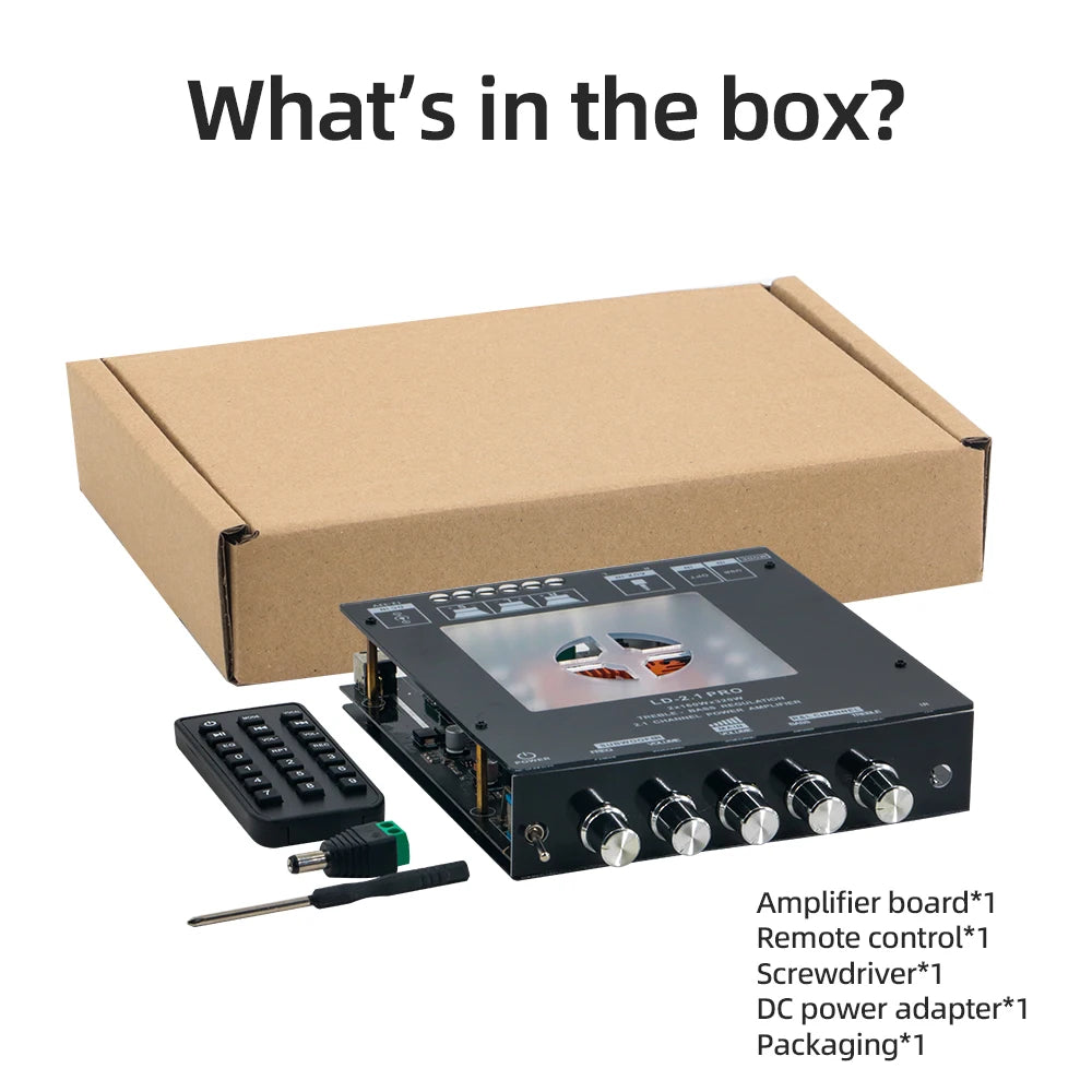 2.1 Channel Bluetooth Amplifier Board 320W with Bass/Treble Control, AUX, DC 12-32V