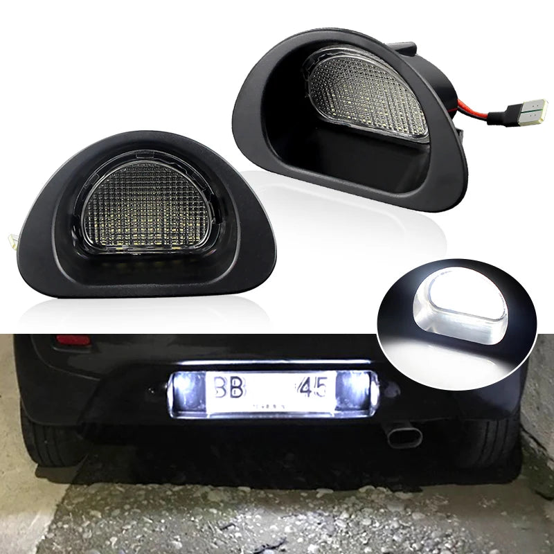 2pcs Canbus LED License Number Plate Light For Peugeot 107 05-14 For Citroen C1 MK I 05-13 Replace OEM Number 6340E2, 6340 E2