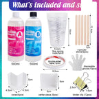 Fast Cure Silicone Mold Making Kit Translucent Silicone Rubber Non-Toxic Liquid Mold Making Silicone for 3D Molds Resin Molds