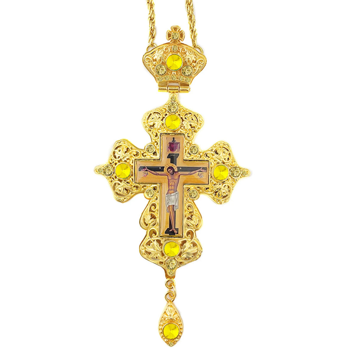HTISOK Eastern Orthodox Cross Pendant Jesus Pendant Prayer Cross Zinc Alloy Pendant Holiday Gift Cross Mass Ceremony Item Jesus