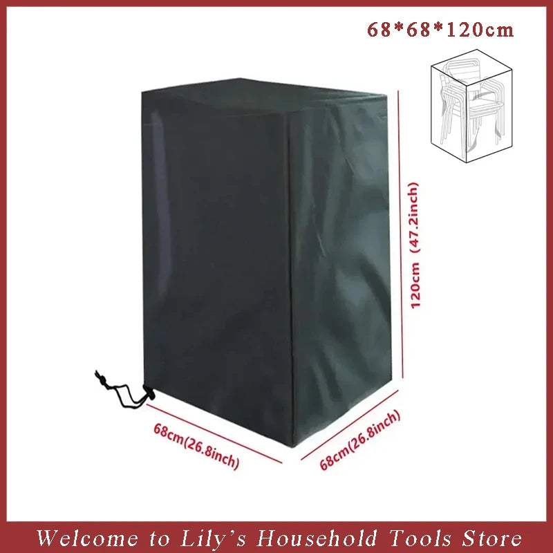 Stacked Chair Dust Cover Outdoor Garden Patio Furniture Protector Cover Waterproof Dustproof Chaircover Rain Cover Chair Sofa