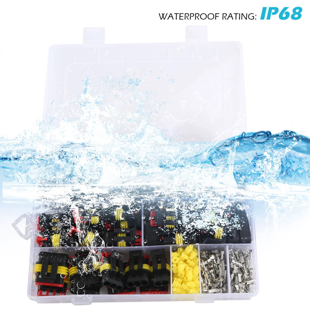 352pcs Waterproof Connectors For Car Motorcycle Yacht Electrical Wire Connector Kit 1/2/3/4 Pin Terminals Harness Plug Connector
