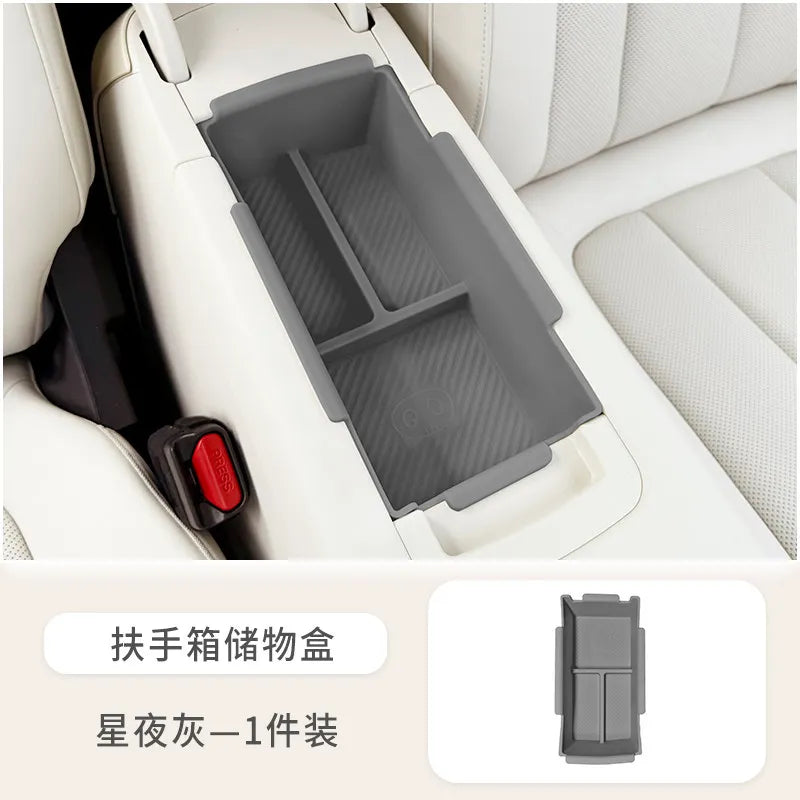 GWM ORA 5 2026 Silicone Interior Storage Box Set, Cup Holder Cover & Phone Mat, White/Grey