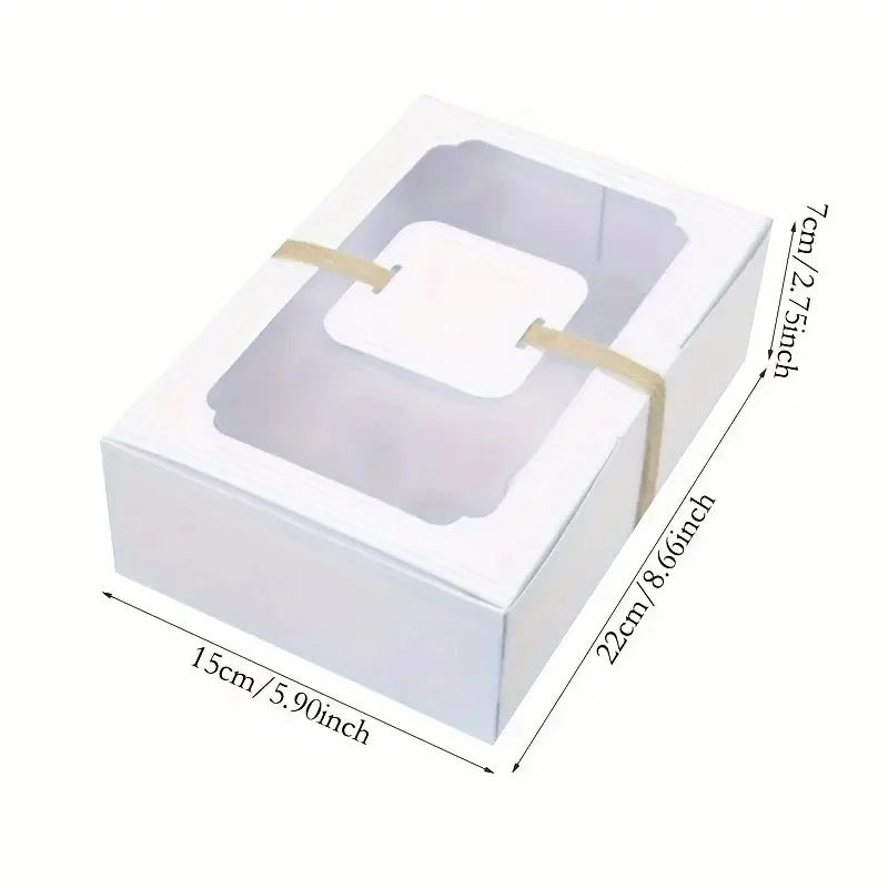5/10pcs, New Large Kraft Paper Box, Cookie Candy Cake Gift Box, PVC Transparent Window Birthday Christmas Gift, Party Supplies