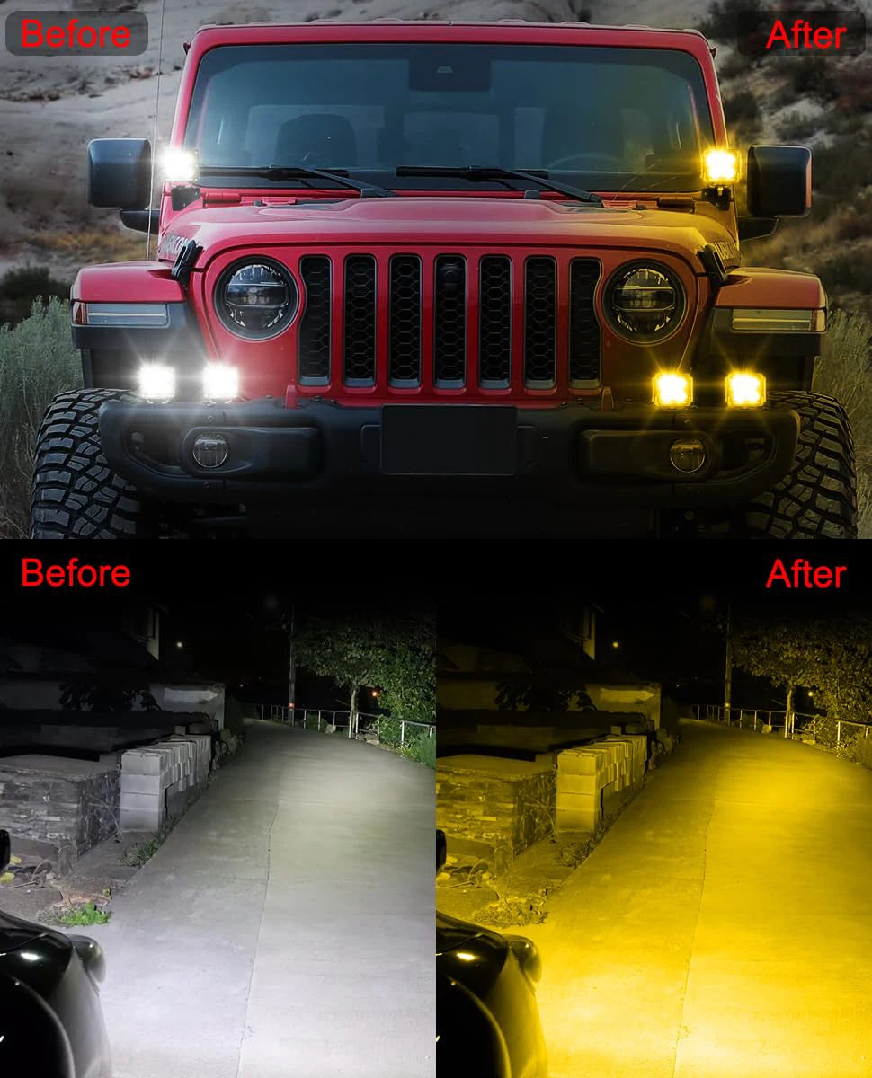 LED Work Light Bar Dust Proof Protective Covers Amber Clear Black Red White Color For 3" 4" 7" 12" 20" 22" 32" 42" 52" Led Light