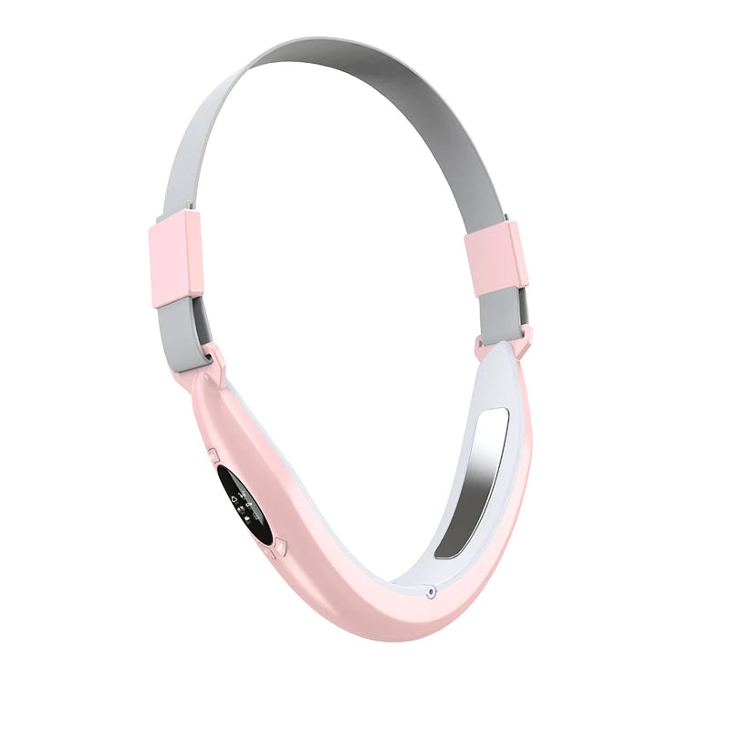 V-Line Electric Face Massager Double Chin Reducer Vibrating Facial Lifting Tool Pink/White