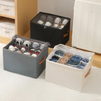1pc Multiple Lattices Shoes Storage Box Foldable Separated Shoes Box Large Capacity With Handle Shoe Dispenser Shoes Organizer