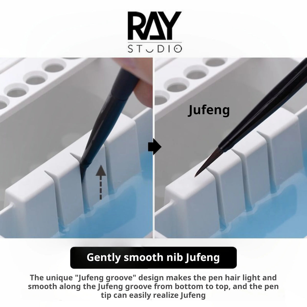 RAY Studio 2 In1 Dual-Compartment Brush Cleaning Pot with Absorbent Pad for Gundam DIY Modeling Brushes (Holder & Cleaner)