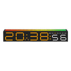 LED Alarm Clock with Rhythm Light Bar Colorful Table Clock with 3 Levels Brightness Adjustable RGB Colorful Electronic Clock