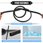 uxcell Car Door Edge Guard U-Shape Rubber Trim Seal Strip, 5m/10m Iron Black