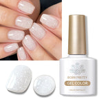 BORN PRETTY 10ml Snow Glitter Gel Nail Polish Pink Milky White Jelly Sequins  Semi Permanent Nails Art Design Varnish Manicure