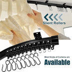 Flexible Bendable Curtain Track Ceiling Wall Mount Black Curved Heavy Duty RV Sliding Curtain Rail System Room Divider