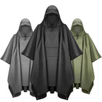 3-in-1 Waterproof Outdoor Rain Poncho Cover, Lightweight Hiking Travel Raincoat - Multiple Colors