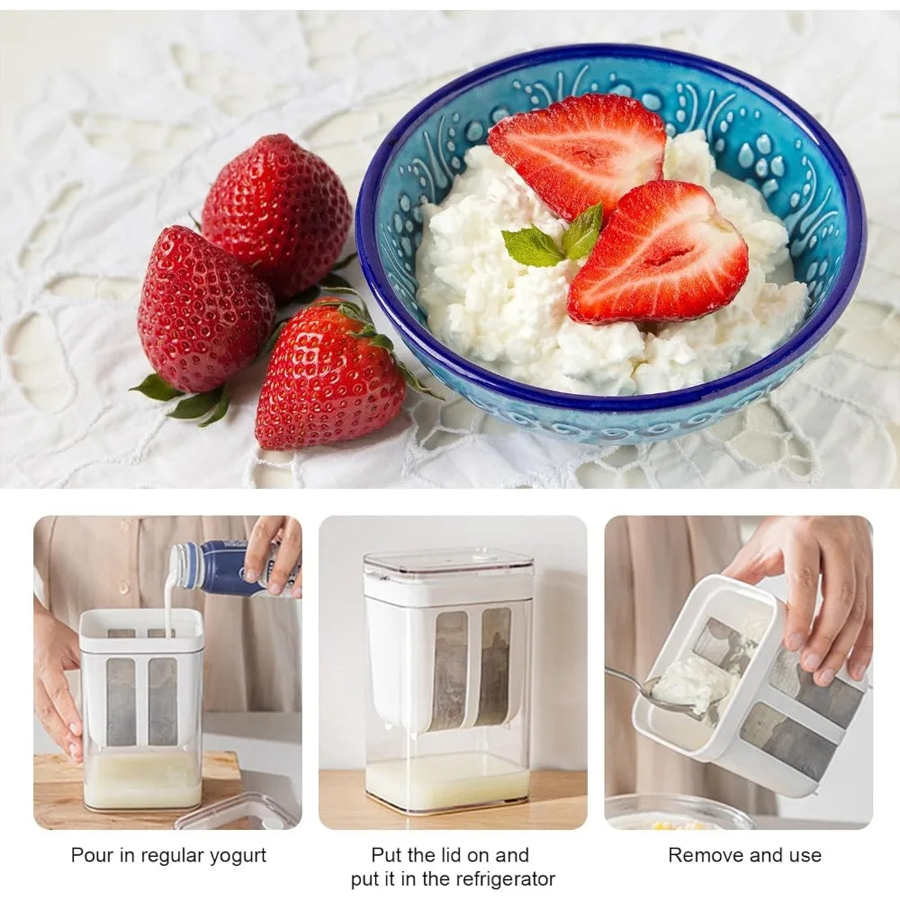 1100ml Thick Yogurt Maker Yogurt Filter with Mesh Basket Homemade Yogurt Soy Milk Juice Coffee, Yogurt Tool Filter BPA Free