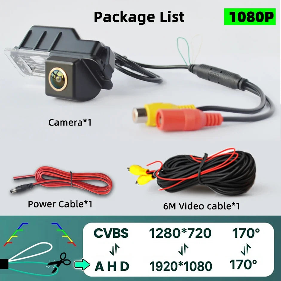 Rear View Reverse 170° Backup Camera CVBS AHD  Night Vision For VW Volkswagen Polo 6R Golf 6 Passat CC MK6 Magotan Bora