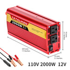 Car Power Inverter DC 12V/24V to AC 110V 60Hz 600W-2500W Vehicle Converter