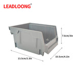 LEADLOONG Parts Bin 6/24pcs 13.5x10.5x7.6cm/5x4*3inch Gray Stackable Plastic Garage Tool Storage Box Container Organizer Bin