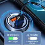 100W Car Charger USB Fast Charging For IPhone QC3.0 Mini PD USB Type C Charger Car Phone Charger For Samsung XiaoMi