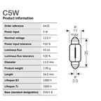 Car Signal Lamp 10pcs OSRAM C3W C5W C10W 12V SV7-8 6411 6438 6428 6418 12844 12866 Reading light Interior Halogen Bulbs