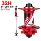 MT009 Boost MTB front disc hub 28H/32H/36H 15x110 or 15x100, QR/Thru Axle, colors