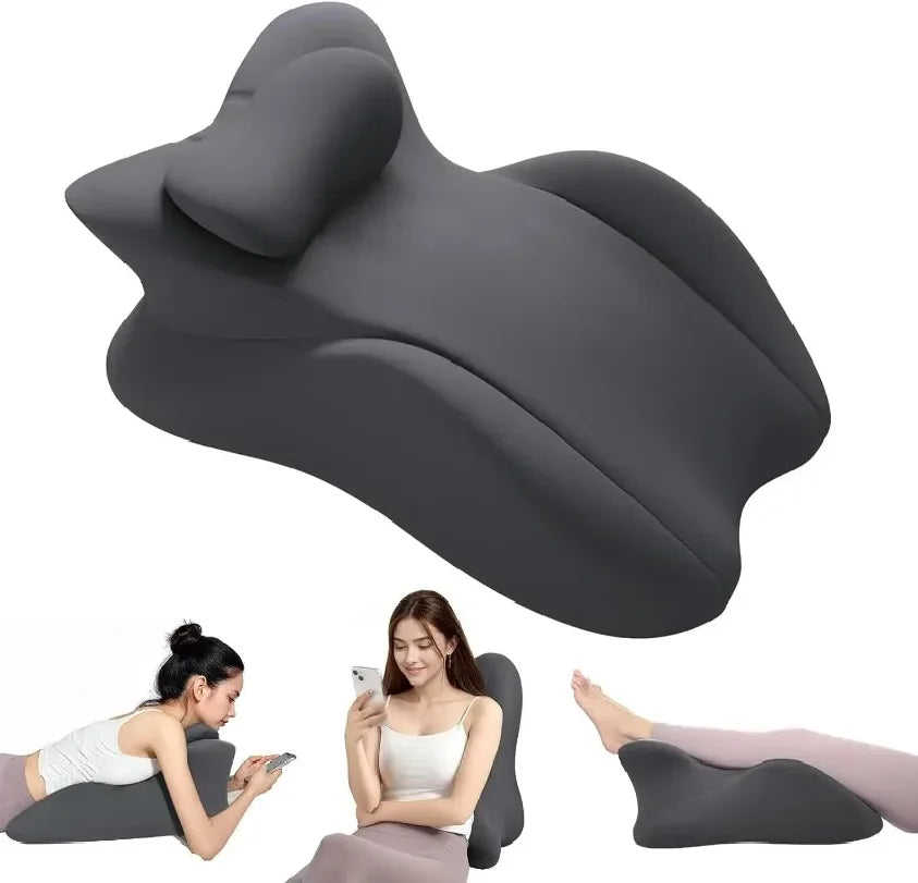 Multi-Positional Wedge Pillow Memory Foam Ergonomic Prone Pillow with Removable Cover Couple Bed Pillow for Body Pain Relief