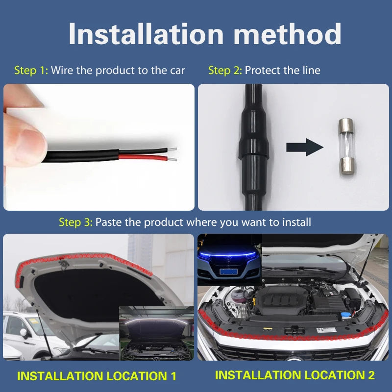 1pcs 12V DRL LED Daytime Running Light For Ford Explorer 2011-2019 Car Headlight Scan Starting LED Strip Day Light Ambient Lamp