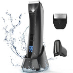 Body Hair Trimmer for Men with Ceramic Blade Wet Dry Mens Ball Trimmer with Standing Recharge Dock Groin Hair Trimmer for Men