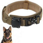 Dog Collar Waterproof Tactical Dog Collar with Control Handle Zinc Alloy Buckle Pte Collar for AirTag Medium Large Dogs Necklace