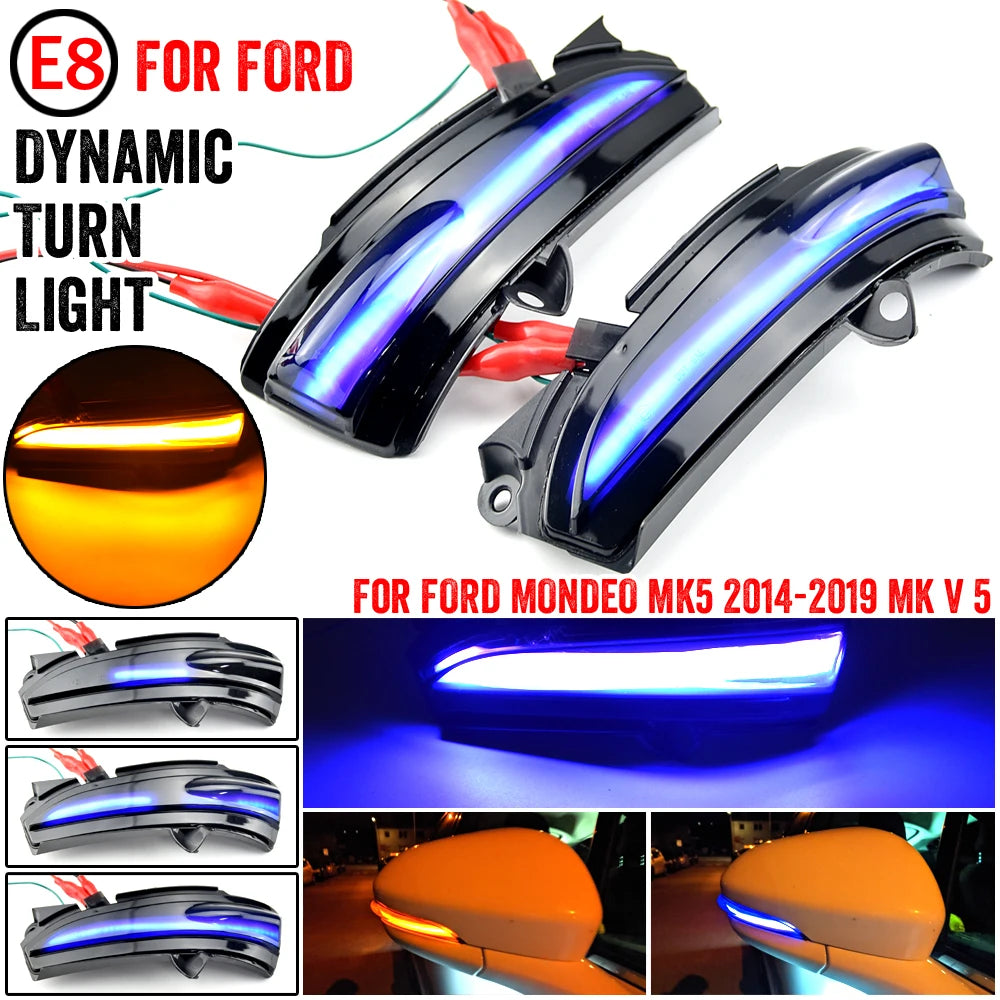 Dynamic Blinker For FORD MONDEO MK5 2014-2019 MK V 5 LED Turn Signal Light Side Lamp 2015 2016 2017 2018 MK V 5