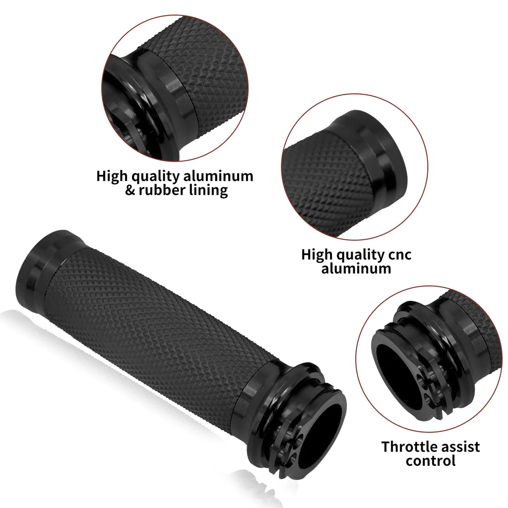 Motorcycle Black/Chrome 1"25mm Handle Bar Hand Grips For Harley Sportster 883 1200 XL Touring Street Glide Dyna Softail VRSC