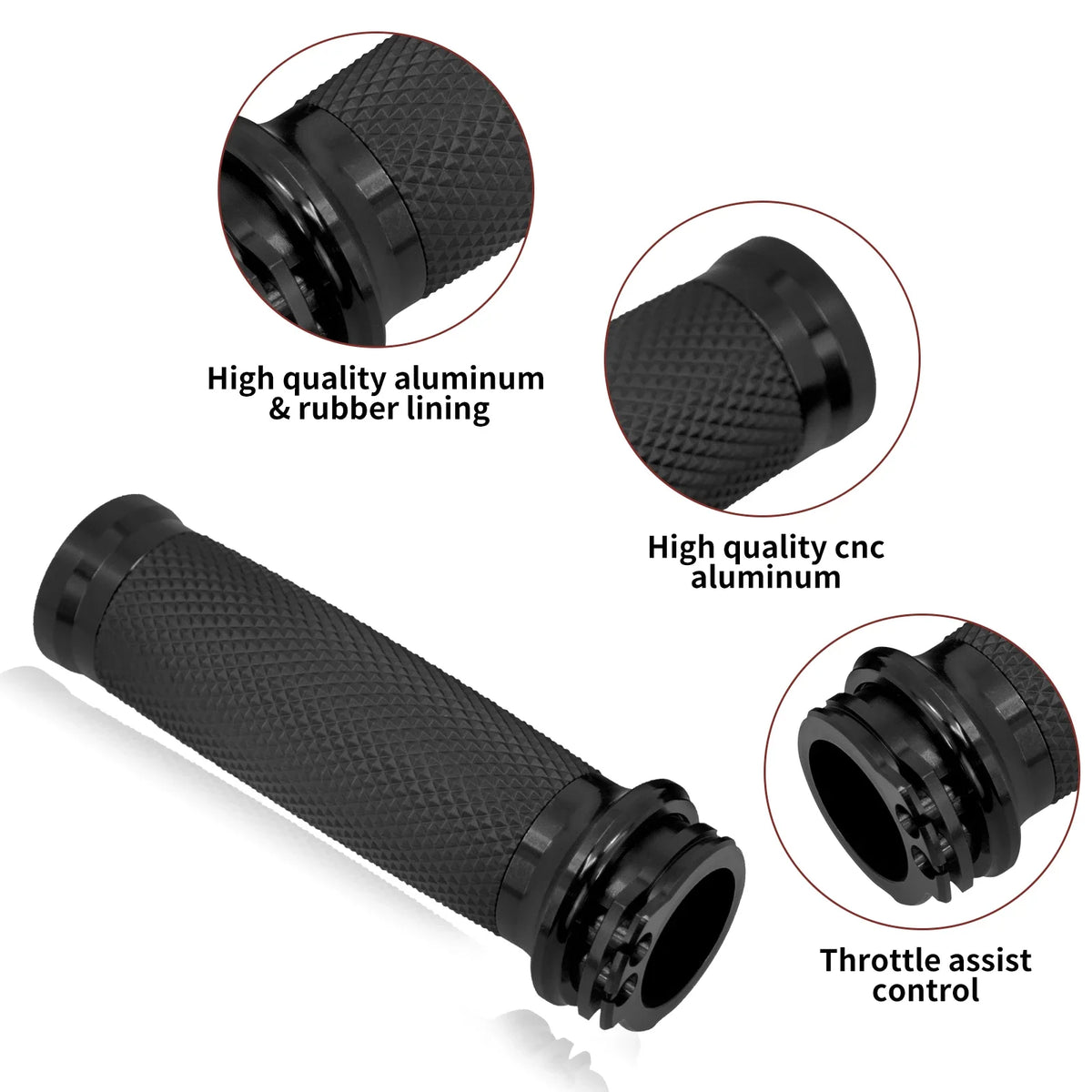Motorcycle Black/Chrome 1"25mm Handle Bar Hand Grips For Harley Sportster 883 1200 XL Touring Street Glide Dyna Softail VRSC
