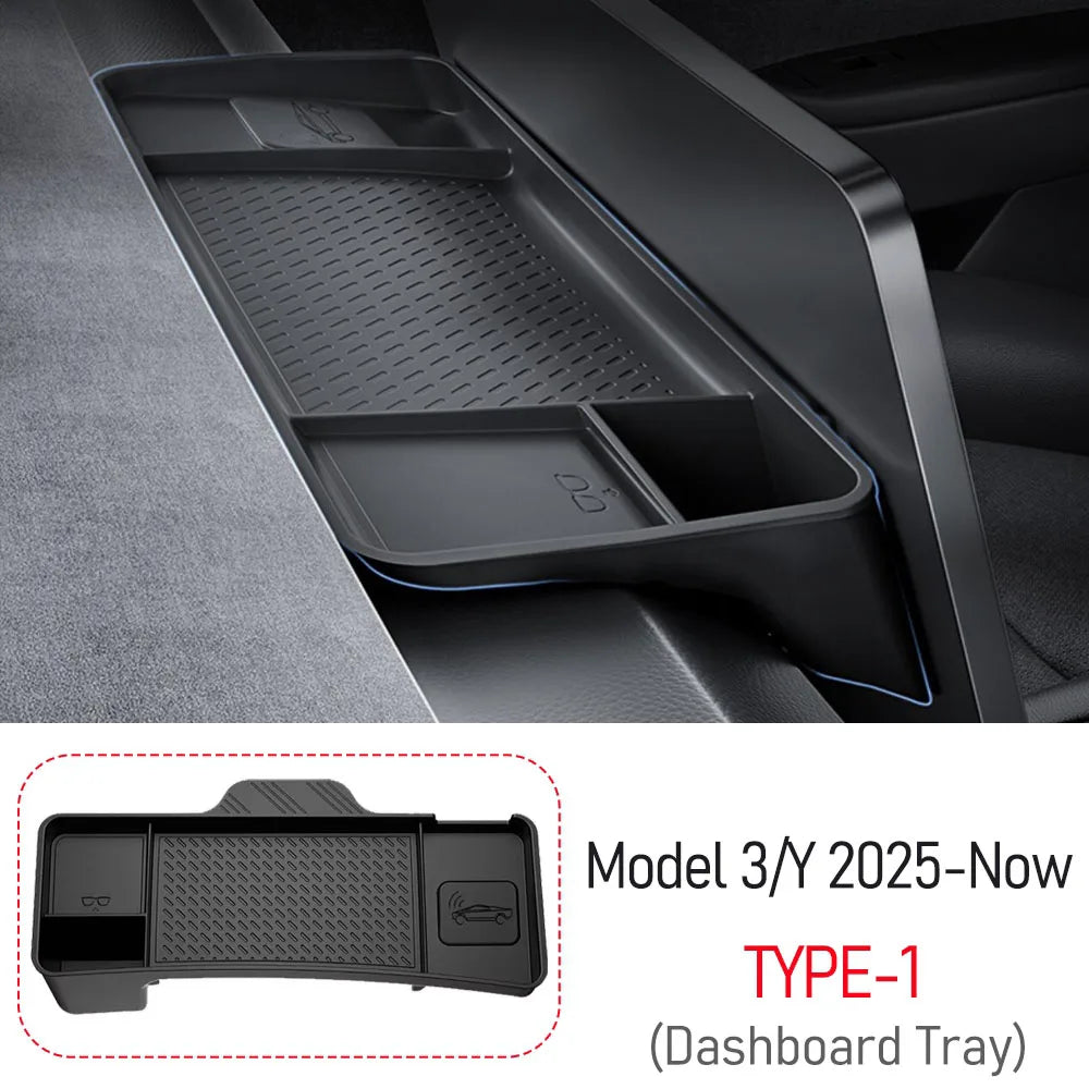 For Tesla Model Y Juniper Model 3 2025 2026 Behind Screen Storage Box Organizer Dashboard Bracket Tissue Box Tray Accessories
