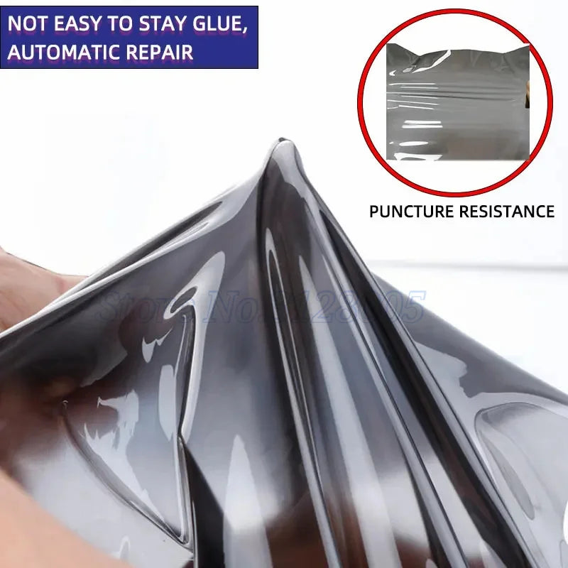 Self-Healing TPU Headlight/Taillight Protection Film Wrap, Transparent/Black/Gray 30cm