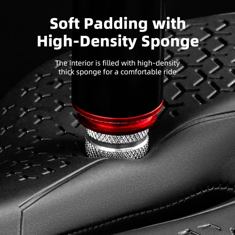 ROCKBROS Bicycle Saddle Hollow Breathable Shockproof Cycling Seat PU Non-Slip Leather Cushion Lightweight MTB Road Saddles