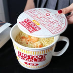 Transform Your Dorm Dining: Cozy Noodle Bowl with Lid for Comfort Meals