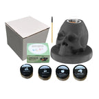 Cocktail Smoker Kit with 4 Flavors - Bourbon , Ceramics Skull Infuser Old Fashioned Drink Smoker Kit Birthday Gifts for Men Dad